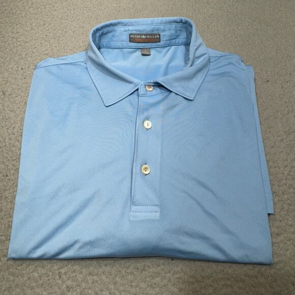 Peter Millar Polo Shirt Mens Large Performance Summer Comfort Windmill 1921 Golf - Picture 1 of 16